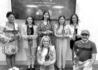 Front row: Deanna Zarcone of Mt. Pleasant and Scott Polanosky of Bossier City. Back row: Madison Speight of Mt Pleasant, Raeleigh Rulison of Winnsboro, Neida Perez of Pittsburg, Ruby Ferritz of Mt. Pleasant, and Jackie Estrella of Kilgore. Not pictured: G Psi Beta inducts new members