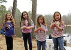 Julia, Addison, Aubrey, and Kambriegh each caught at least one fish at the trout lake at the Bob Sandlin State Park. GAZETTE PHOTO / ELIZABETH LANNING Kid’s Fish Day at Bob Sandlin