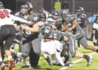 GAZETTE PHOTO / ELLIS KNOX Pirate Quarterback Jaylon Jimmerson dashes through a hole in the Leopards defensive line for the final score. The Pirates defeated the Lorena Leopards in the Regional semifinals 34 to 21. The game was de Article Image Alt Text