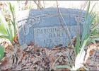 Decades ago, the previous owner of the property replaced some of the broken headstones:1k photo above shows the replacement at Caroline Porter Bailey’s final resting place. GAZETTE PHOTO / DI DUNCAN