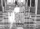 The Knoxes worked for the United States Central Intelligence Agency for years before moving to Pittsburg. Here, they are pictured standing over the CIA seal. COURTESY PHOTO The end of an era