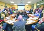 Northeast Texas residents fill the NETMWD building in Hughes Springs on Feb. 24 BEE PHOTO / NICOLE KIMBALL
