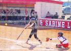 Pittsburg’s Daytona Torrey makes contact during the Lady Pirates’ tournament game against Sabine. Pittsburg went 2-4 in their six games at the Sabine Tournament. COURTESY PHOTO Lady Pirate softball wins 2 at Sabine Tournament
