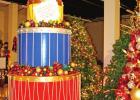The little Drummer Boy stands atop a set of tiered drums. Sparkling exhibit showcases past and future Christmas prophecies