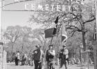Several Confederate soldiers who are buried at the Reeves Chapel Cemetery were honored by a new marker. GAZETTE PHOTO / ELIZABETH LANNING Honoring the past with the present
