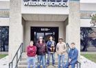 Left to right: Justice Clifton, David Mayers, Edgar Villeda, Jared Espinoza and Coleton Crow. Clifton, Mayers, Villeda, and Espinoza each received their certifications in welding. COURTESY PHOTO PHS welding student takes second place