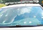 COURTESY PHOTO / CCSO The patrol car involved a June 2017 deputy-involved shooting is shown riddled with bullet holes. Of the 34 shots fired by Robert Giles III, 24 struck the vehicle. Article Image Alt Text