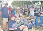 GAZETTE PHOTO / ELLIS KNOX Pirate fans, parents, grandparents, and siblings watched the performances by the Pirate Cheerleader squads and twirler teams from high school and Jr. High. There were also introductions of the football teams, cross-country, and Article Image Alt Text