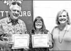 GAZETTE PHOTO / ELLIS KNOX Woody and Karen Ray are the newest members of the Pittsburg Rotary Club. Pictured left to right: Woody Ray, Karen Ray and Kay Green, president of Pittsburg Rotary. The Rays are new Rotary members