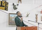 Jaz Grant, guest speaker for the annual celebration, encouraged his listeners to chase their calling, rather than their career. GAZETTE PHOTO / ELIZABETH LANNING Pittsburg NAACP remembers Nina Johnson