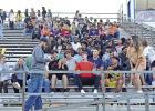 Students from Pittsburg join those from other area schools at Daingerfield’s Tiger Stadium on Oct. 5 for Fields of Faith. The event, sponsored by Fellowship of Christian Athletes, saw over 100 students make life-changing decisions. GAZETTE PHOTO / TONI Pittsburg participates in Fields of Faith