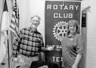From left, member Steven Nelms, Roni Arias GAZETTE PHOTOS / MOLLIE MCCLANAHAN Rotary welcomes new members