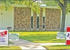 GAZETTE PHOTO / ELLIS KNOX Campaigns signs touting candidates is evidence that early voting is underway. Camp County voters only have one contested local race for Precinct 2 County Commissioner, which is a three-way race. Article Image Alt Text