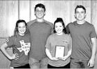 GAZETTE PHOTO / ELLIS KNOX The State Qualifying Poultry team was formally presented to the School Board by instructor John Russell during the regular board meeting May 20. Pictured Left to Right – Laci Richardson, Bradley Sinkey, Grace Neighbours, and C Article Image Alt Text