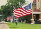 Rotarians place flags for Memorial Day