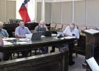 Connie Bradshaw with the Pittsburg Chamber of Commerce presents. GAZETTE PHOTO / MOLLIE MCCLANAHAN Commissioners hear from NETCAC and Chamber