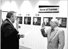 COURTESY PHOTO Camp County Judge A.J. Mason, left, swears in Frankie King to Place One on the Northeast Texas Community College Board of Trustees at the regular board meeting Feb. 25. Article Image Alt Text