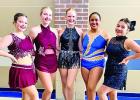 From left to right: Lilly Abernathy, Camryn Cato, Audrey Brown, Michelle Noriega, and Violeta Castillo PHS Majorettes advance to State