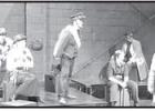 Nine of the eleven cast members listening to Sebastian and Clown 2 with the saxophone Nine of the eleven cast members listening to Sebastian and Clown 2 with the saxophone