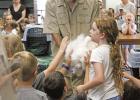 This fluffy English Angora rabbit got a hug or two from the kids. Kangaroos and boa constrictors