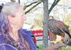 A falcon attended the event as well. God’s Closet celebrates an early Easter