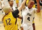 Offensive Board For Mackey Pittsburg’s Gina Mackey (4) hauls in an offensive rebound during a recent home game. Coach John Chatham’s Lady Pirates headed into this week all alone in third place in District 14-4A at 4-3 with a huge showdown at home agai