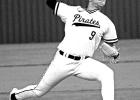 Pittsburg’s Kord Johnson (9) delivers a pitch in the 5-1 victory over Sulphur Springs last week. Johnson got the win, giving up just one earned run on five hits with eight strikeouts.