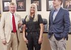 Shelly Strickland was recognized for five years of service to the community in the Pittsburg Police Department. Mayor David Abernathy thanked Strickland for her efforts. “It’s always a pleasure to work with you,” Mayor Abernathy said. GAZETTE PHOTO Strickland recognized for five years service