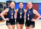 From left to right: Audrey Brown, Raegan Stuard, and Camryn Cato COURTESY PHOTOS PHS Majorettes advance to State