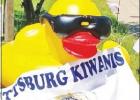 COURTESY PHOTO Mascot Fred Quackers is at the Pittsburg Chamber promoting the upcoming Kiwanis Club Quacktastic Duck Race during Pioneer Days. Purchase ducks at the chamber or buy them online on the @FredQuackers Facebook page or Twitter account. Article Image Alt Text